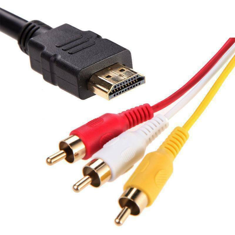 1080P HDMI Male to 3 RCA AV Cable Cord Adapter Converter Video Audio DVD 1.5M !!