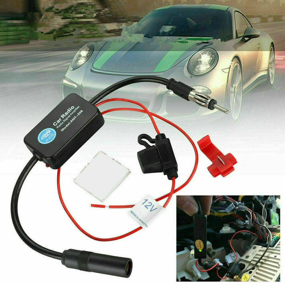 3-in-1 Dab AM FM Car Antenna Aerial Splitter Radio Signal Amp Amplifier Booster`