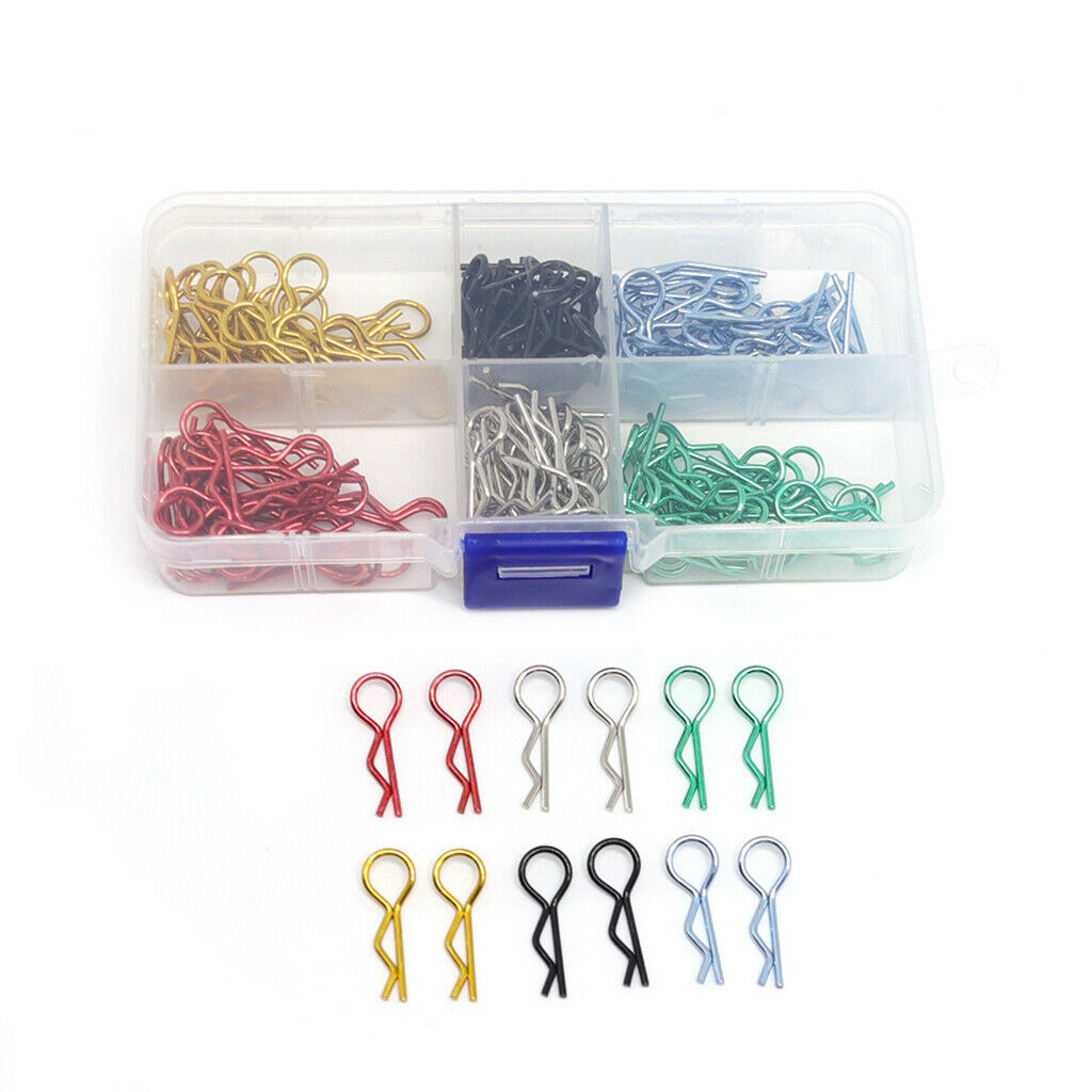 180Pcs Body Shell R Shape Clips with Storage Case for 1:10 1:12 RC Car Accs