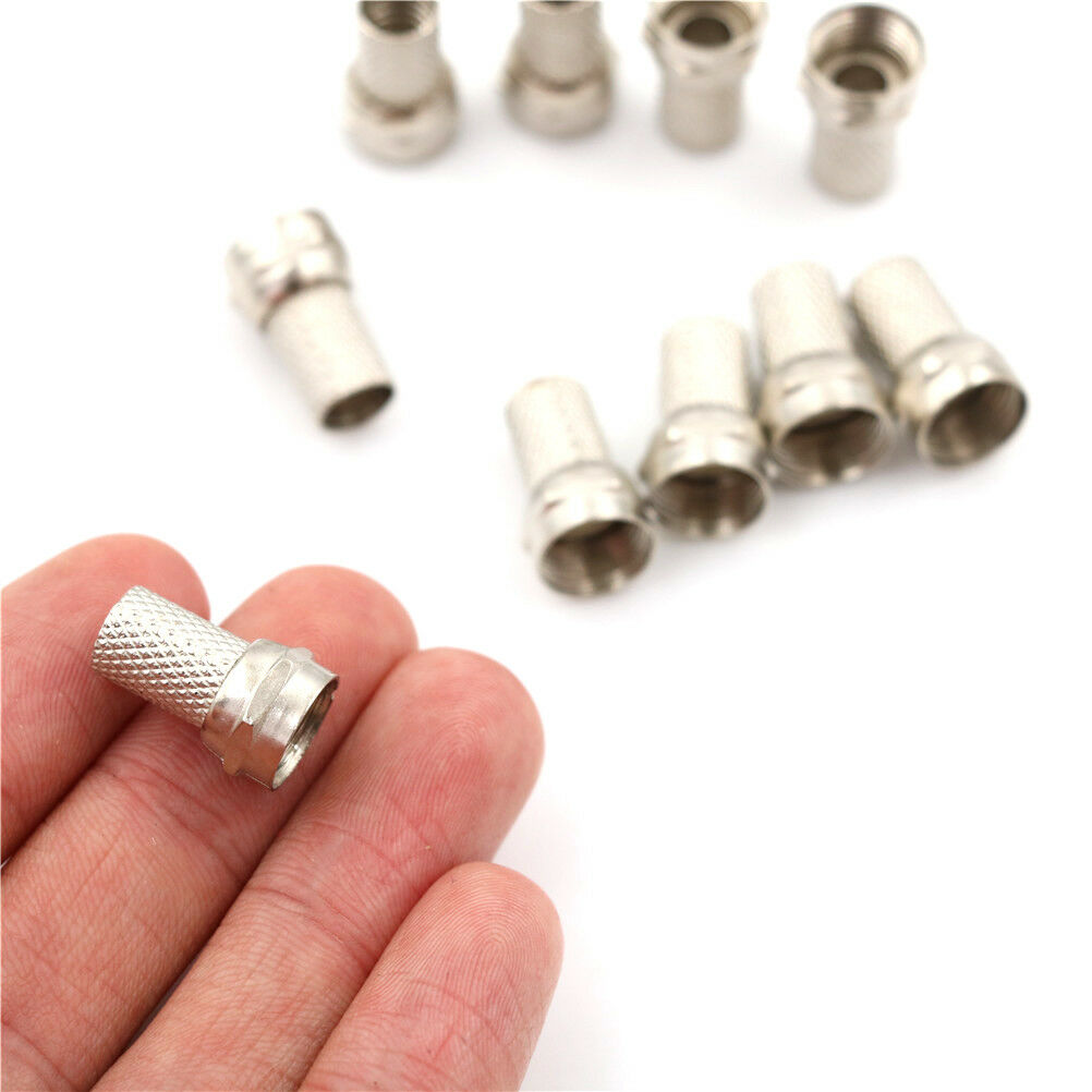 10 x F Connector Screw on type for RG6 Dual Shield TV Antenna Coax Cable FG
