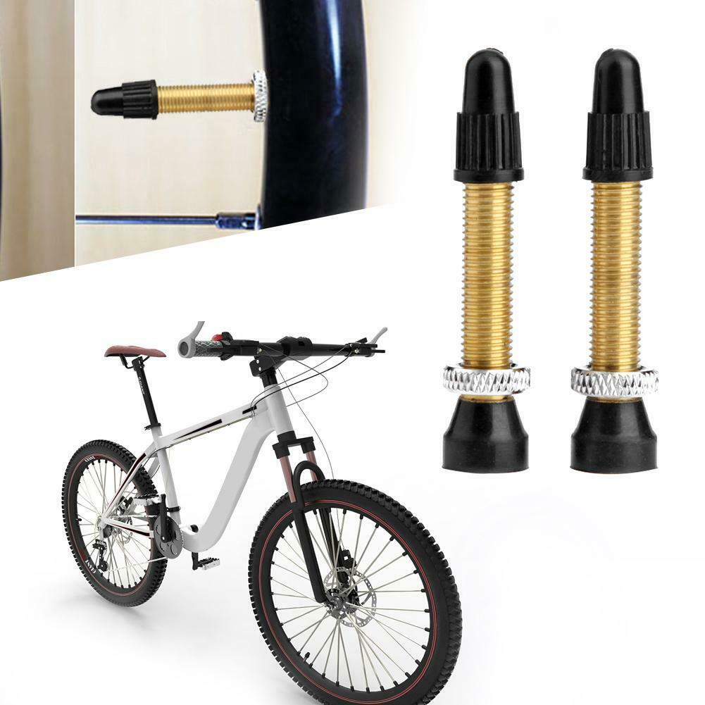 1 Pair MTB Road Bike Bicycle Brass Tubeless Presta Valve Stems with Tool @