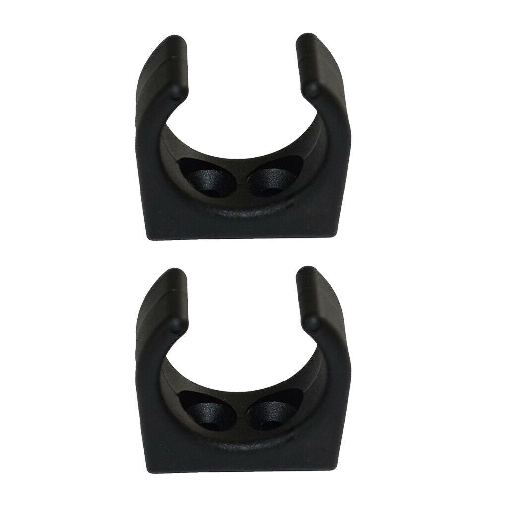 2x 1-1/4in Nylon Plastic Clips Paddle Pole Holder Stowing Brackets Black