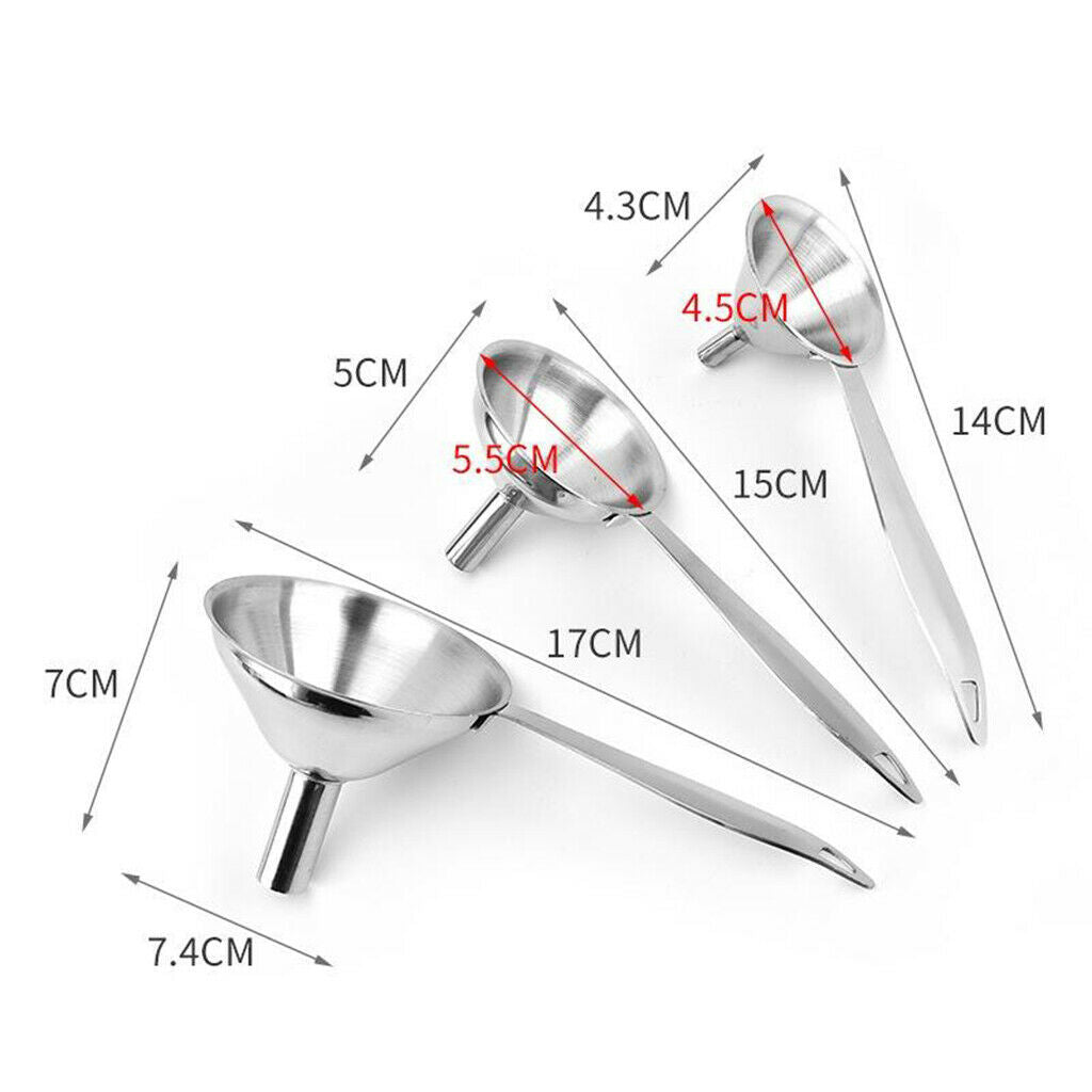 Stainless Steel Kitchen Funnels for Spice Jam Powder Space-saving Funnels