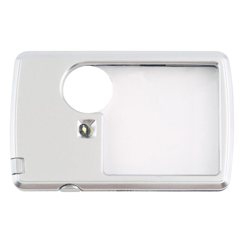 3x 6x LED Light Jewelry Magnifier Loupe Credit Card Shaped Lens Magnifying BDAU
