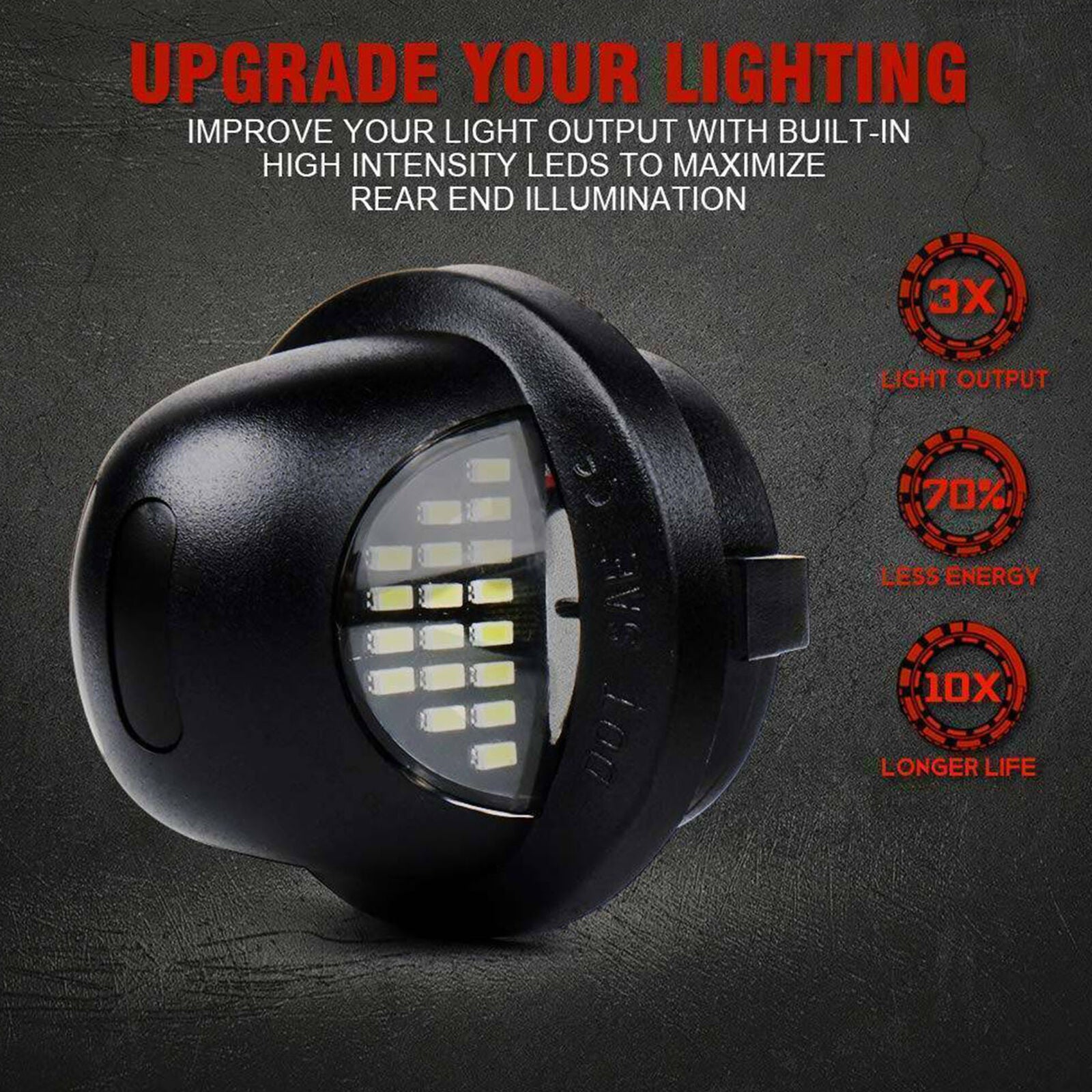 RED SMD Tube LED License Plate Tag Light Lamp for 1999-2016 Ford F150 F250 F350