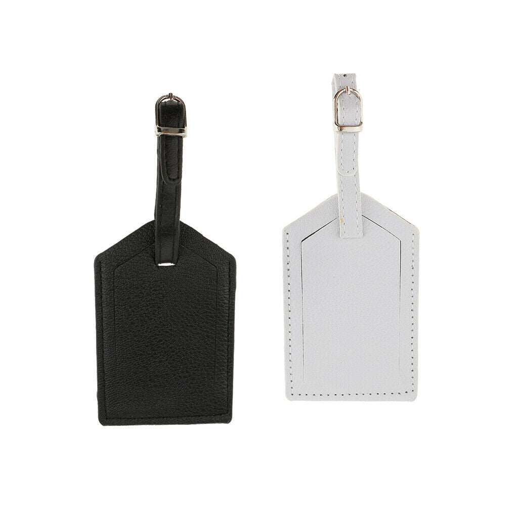 2pcs Leather Luggage Tag Bag Tag Travel Accessories Suitcase Tag Name Card