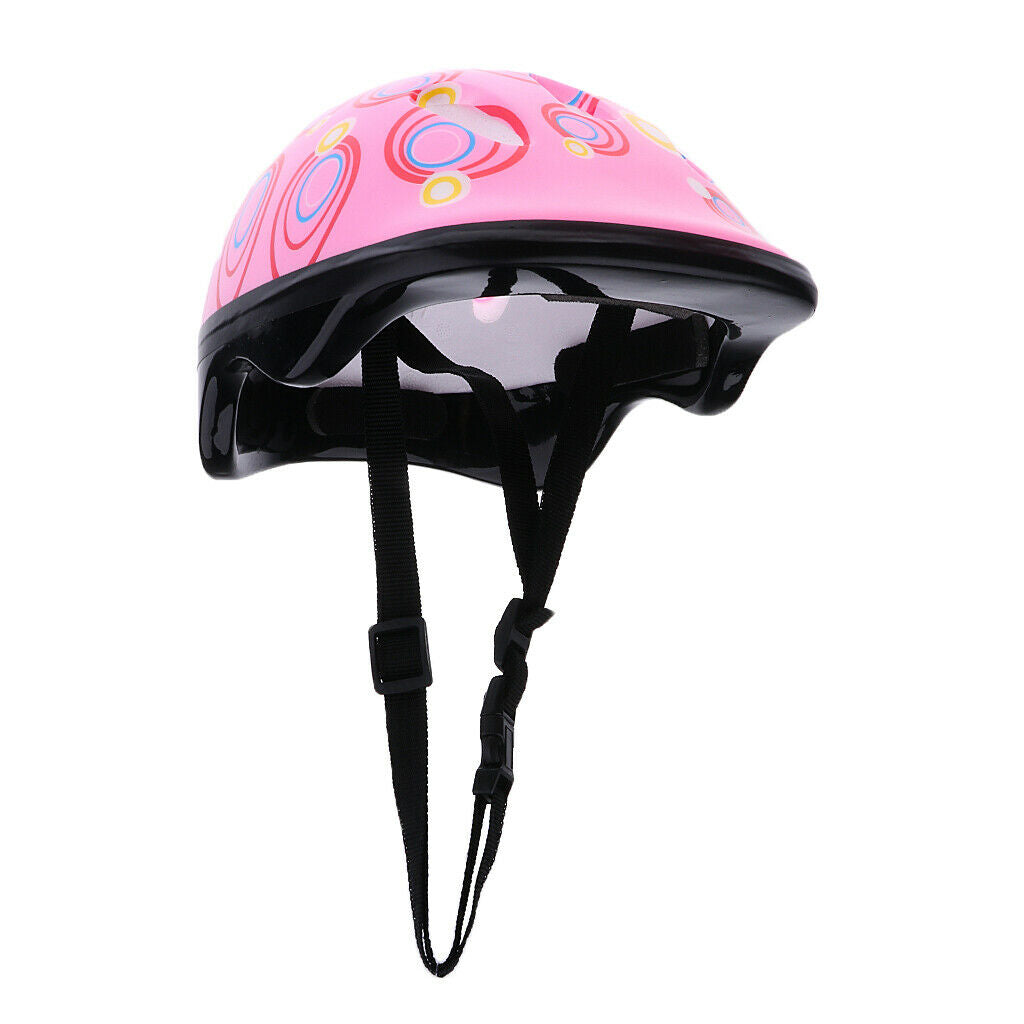 Kids Helmet Knee Elbow Wrist Protective Pad Set for Inline Skating Bike Pink