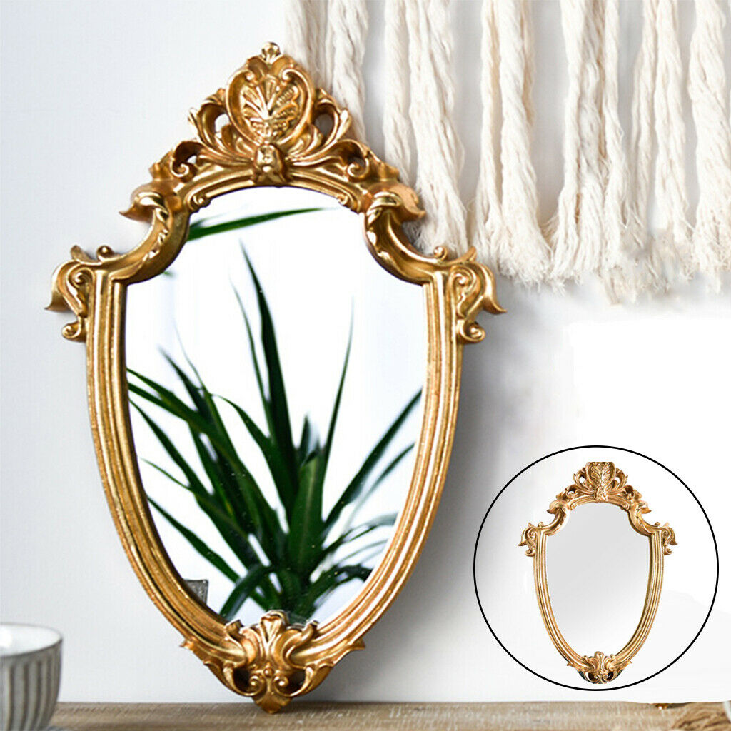 Golden Makeup Mirror Dresser Hanging Dressing Mirrors Supplies Photo Props