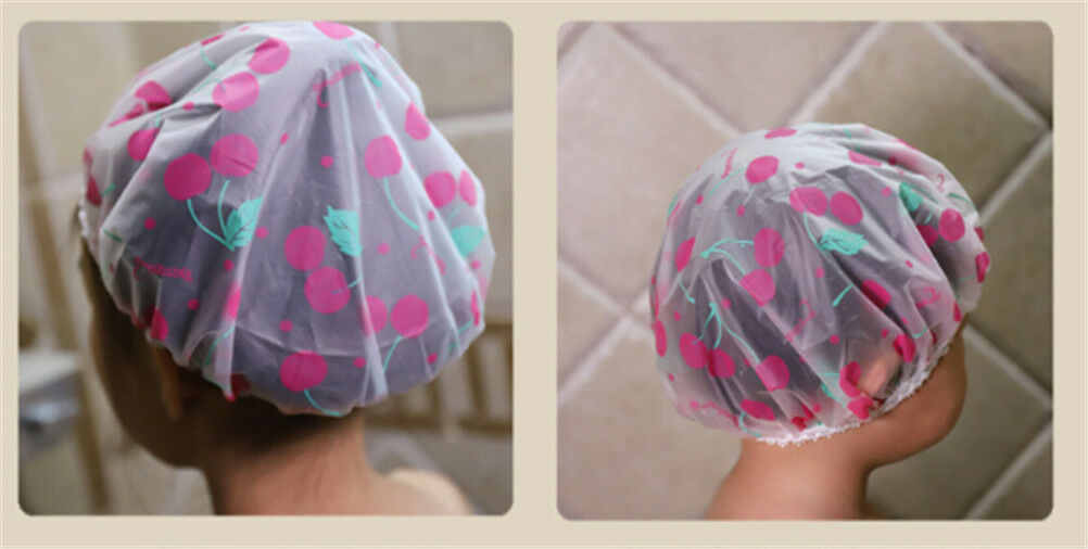 2 Pc Kids Children Shower Cap Waterproof Elastic Bath Hat Cleaning Hat Cu.l8