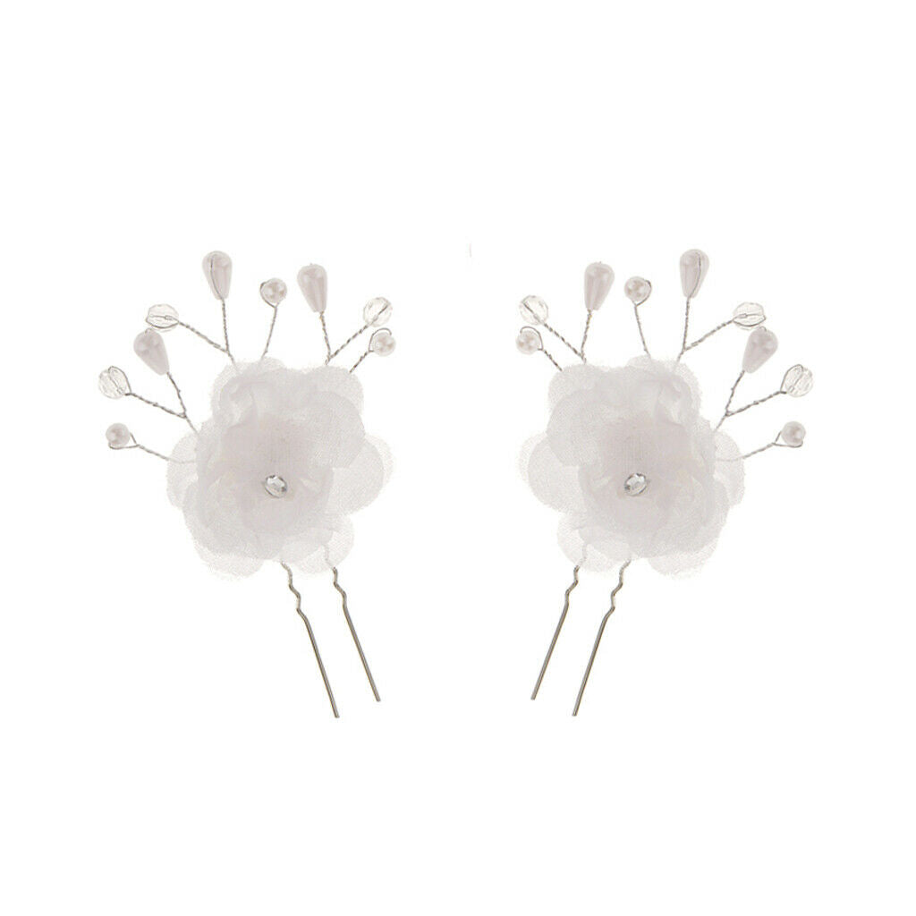 2Pcs Flower d Women Hair Pins Clips
