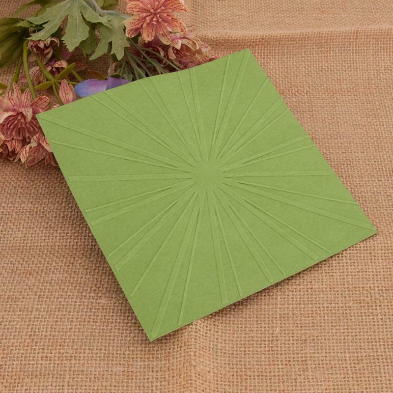 Radial Line Plastic Embossing Folder Stencil Template DIY Craft Making Pattern