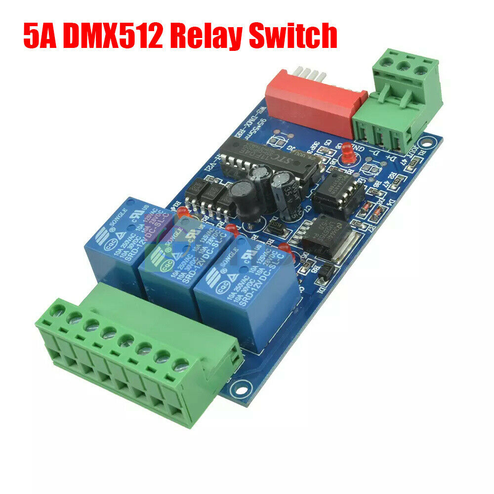 3 Channel 5A DMX512 Controlled Relay Switch DIY Kits Converter DMX Dimmer Relay