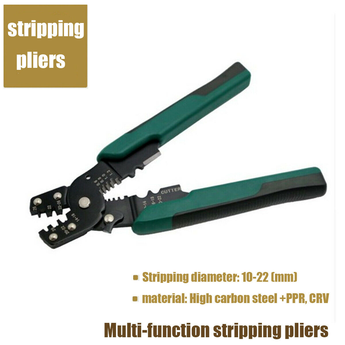 Carbon steel Cable Wire Stripper Cutter Cutting Pliers Multifunction Handle Tool
