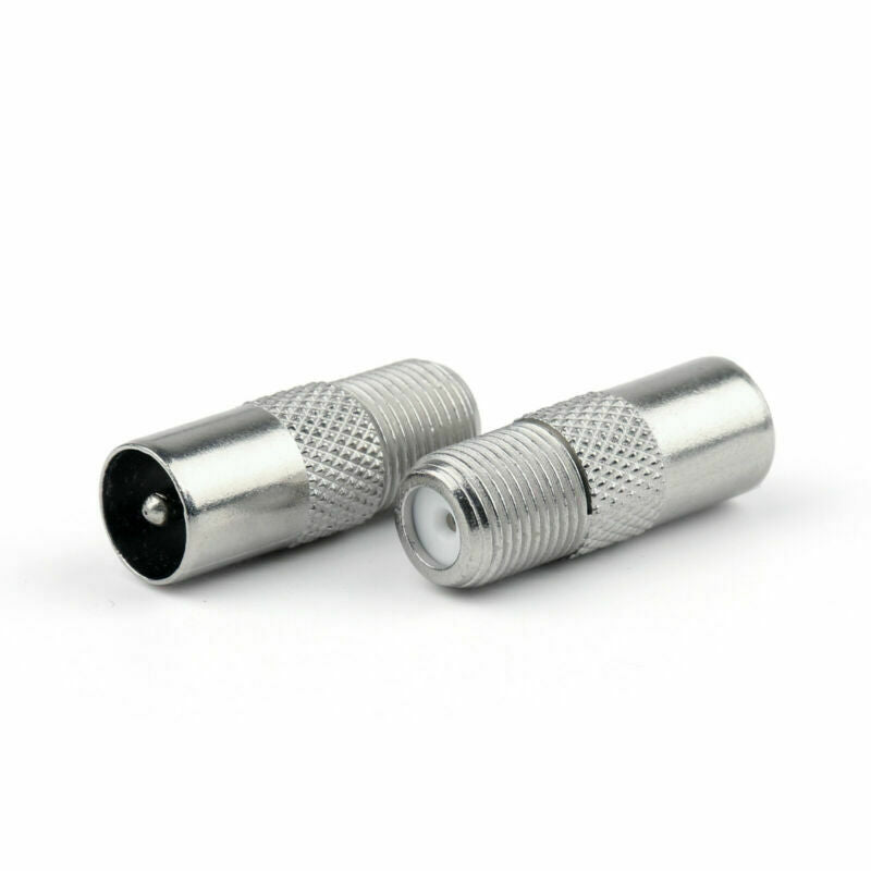 100 Pc Metal F Female Jack To IEC Pal DVB-T TV Male Plug RF Connector