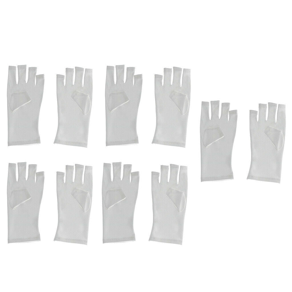 5 Pairs Fabric Anti UV Protection Gloves for Gel Polish Nail Dryer LED