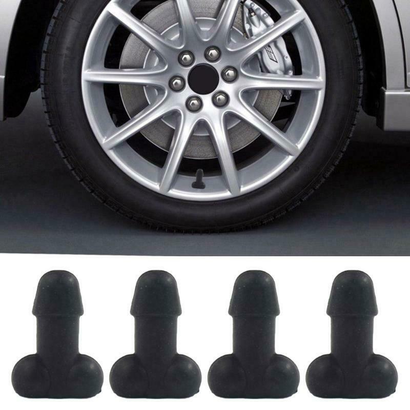 Airtight Seal Cover Tire Gag Prank Valve-Caps for Motorcycles Cars Trucks 4pcs