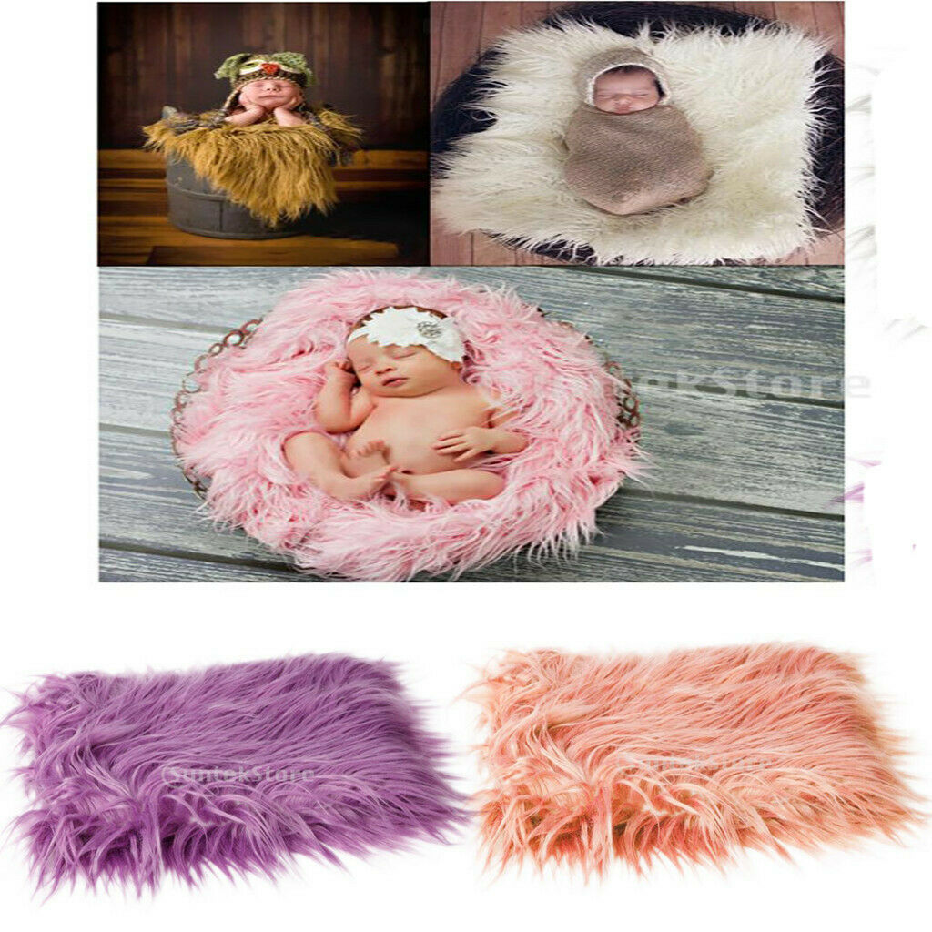 2 Pack Faux  Baby Newborn Photography Blanket Background Purple And Pink