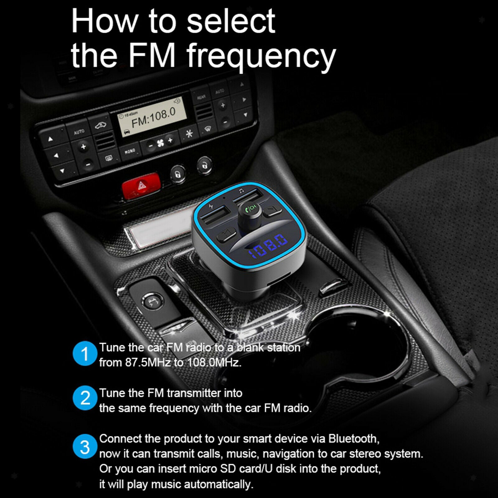 Wireless Car MP3 Player FM Transmitters Multifunction Hands-Free Calling