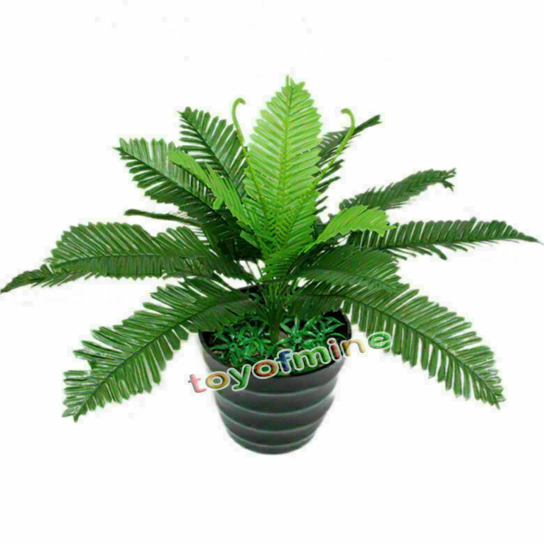 Lifelike Big Artificial Silk Boston Fern Bath Potted Plant Tree Home Decoration