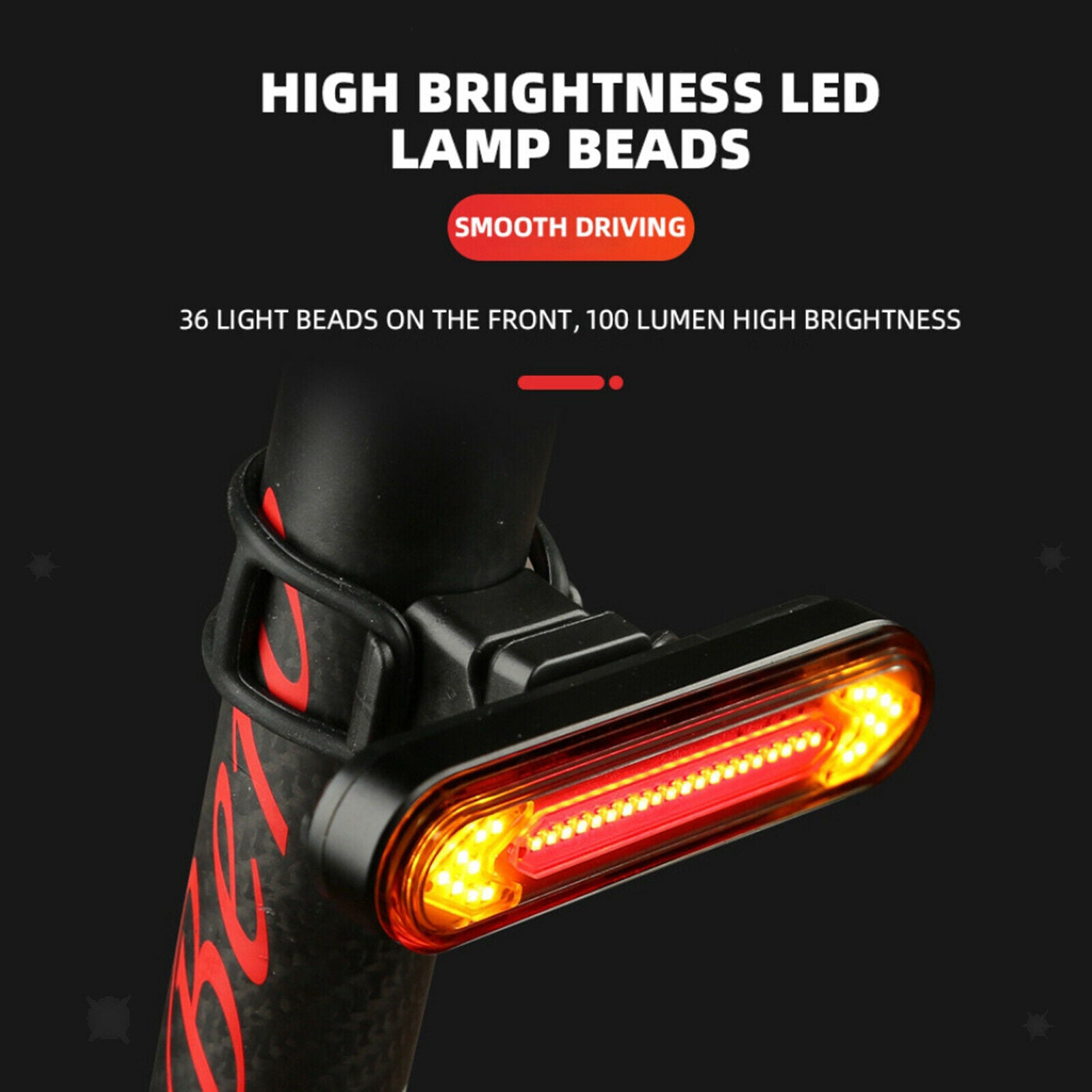 Bike Light with Automatic Brake Light Remote Control Fits On Any Road Bikes
