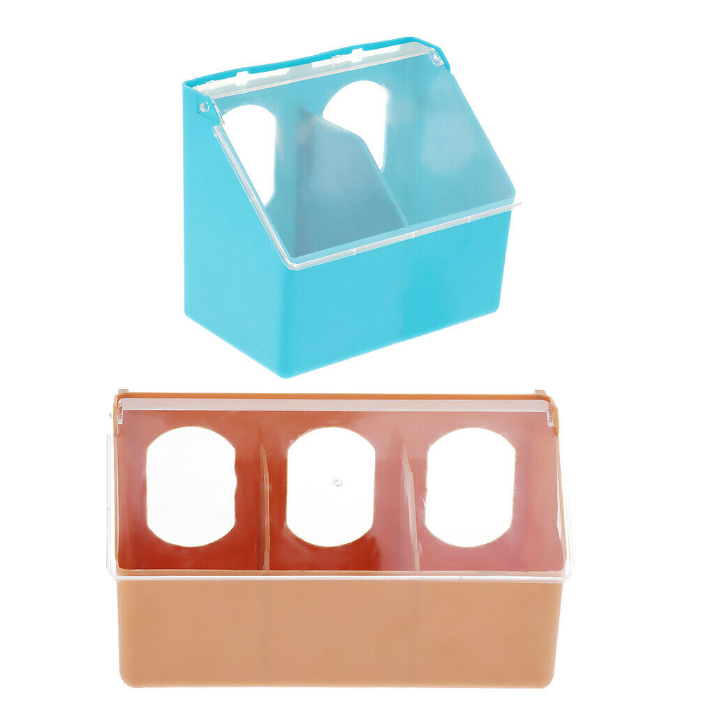 2Pcs Plastic Pigeon Parrot Food Water Bowl Feeder Feed Cage Sand Cup Dish