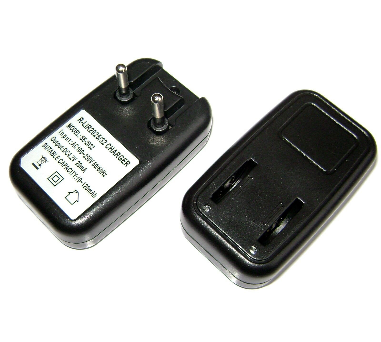 Button Cell Charger for Rechargeable Li-ion Battery LIR2032 LIR2025 4.2V 20mA EU
