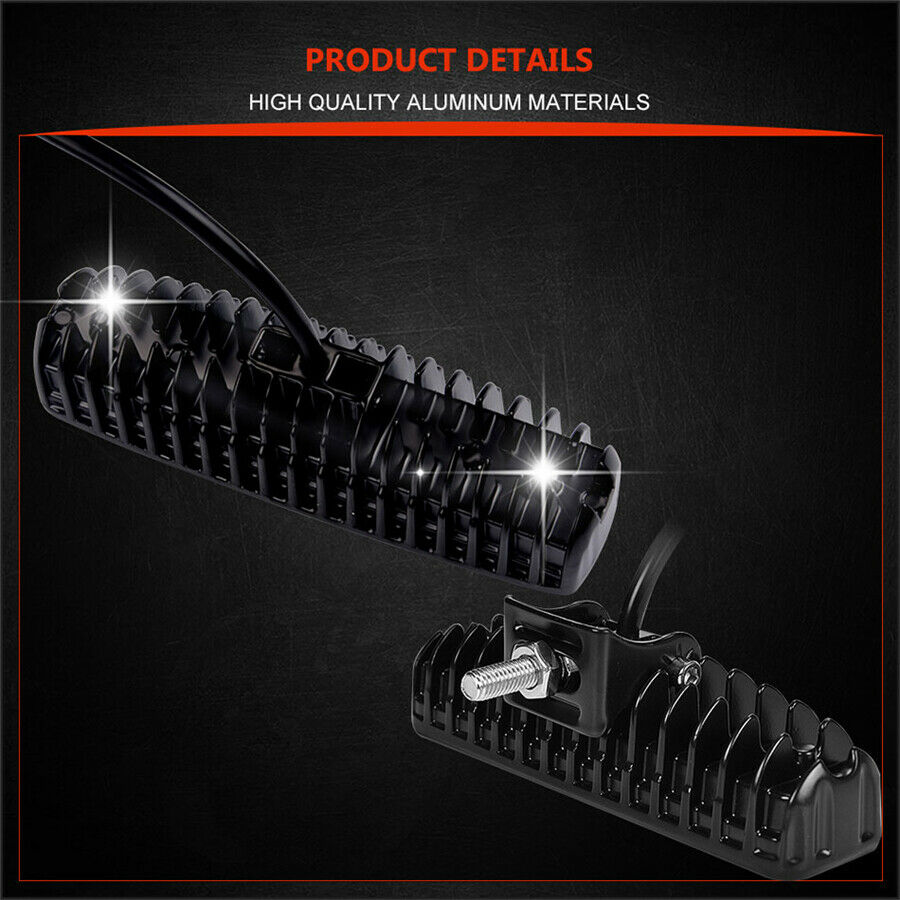2PCS 48W 4800lm White + Amber Fog Flash Strobe Led Work Light For Car Truck