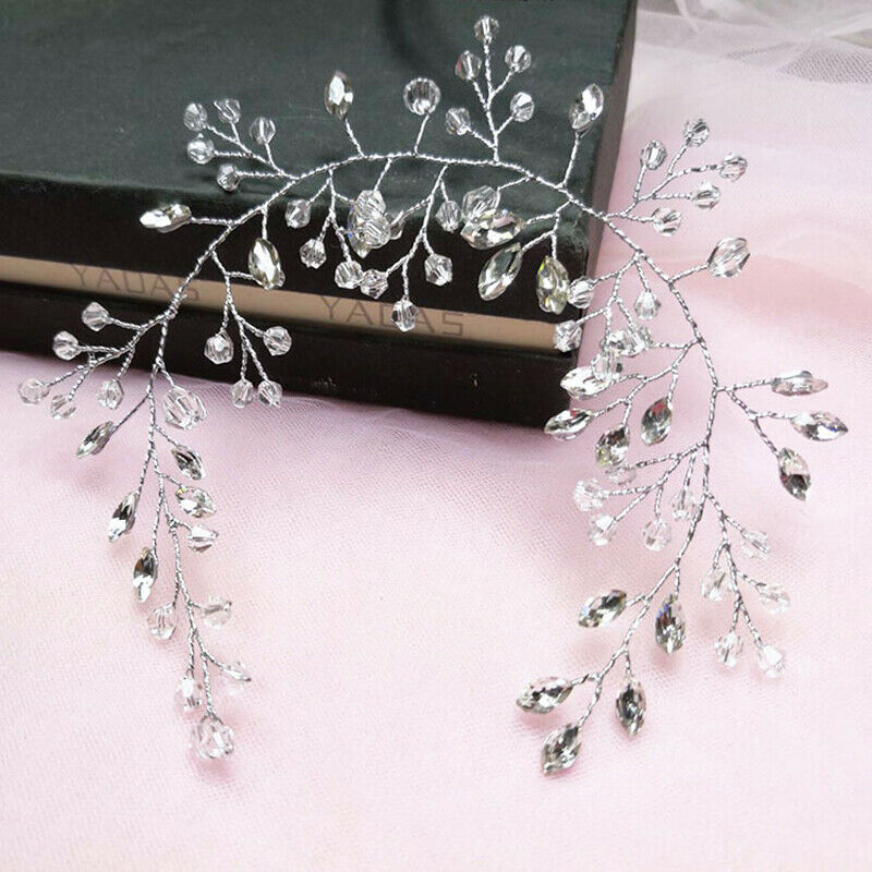 Women Bridal Hair Clip Head Band Rhinestone Hairband Crystal Wedding Hair Bands