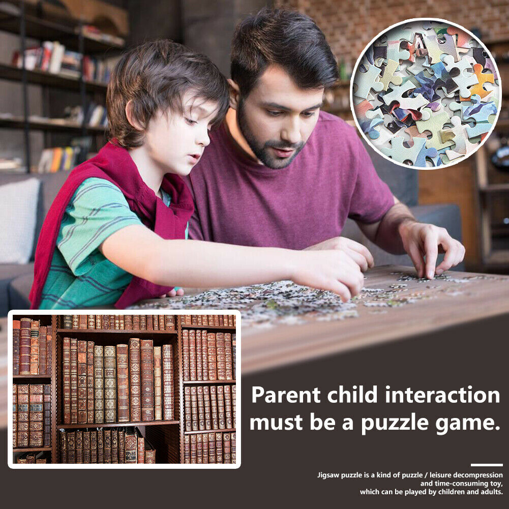 1000pcs DIY Jigsaw Paper Puzzle Study Bookshelf Kids Educational Toys Gift @
