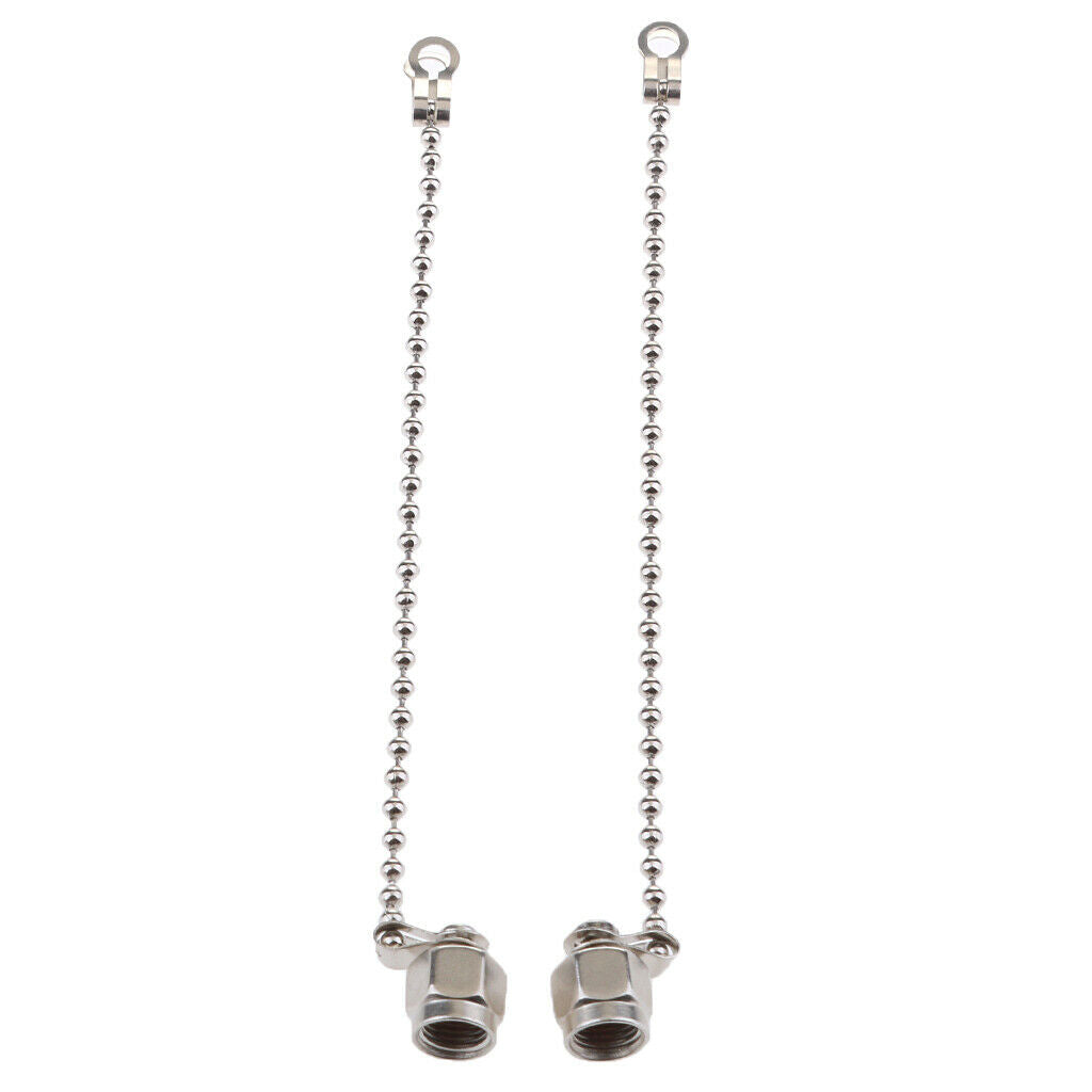2Pcs SMA Male Straight Protection Dustproof Cover with Chain