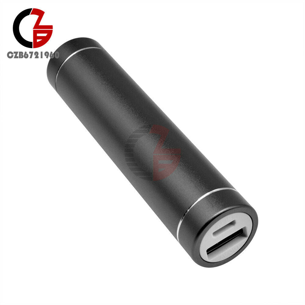 1X Multicolor Cylinder Power Bank Battery Shell 1x18650 With USB Charging Port
