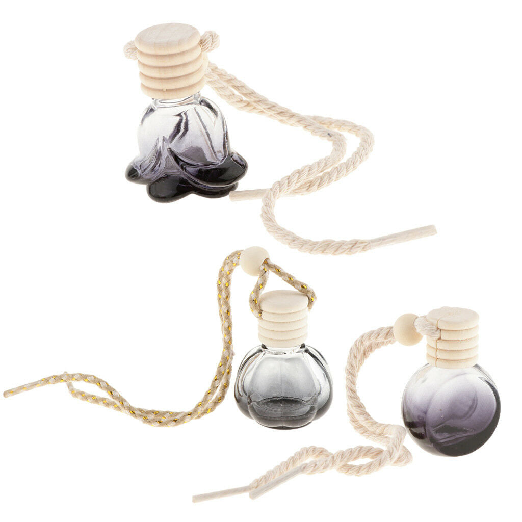 3Pcs 10ml Car Hanging Air Freshener Perfume Essential Oil Diffuser Bottle