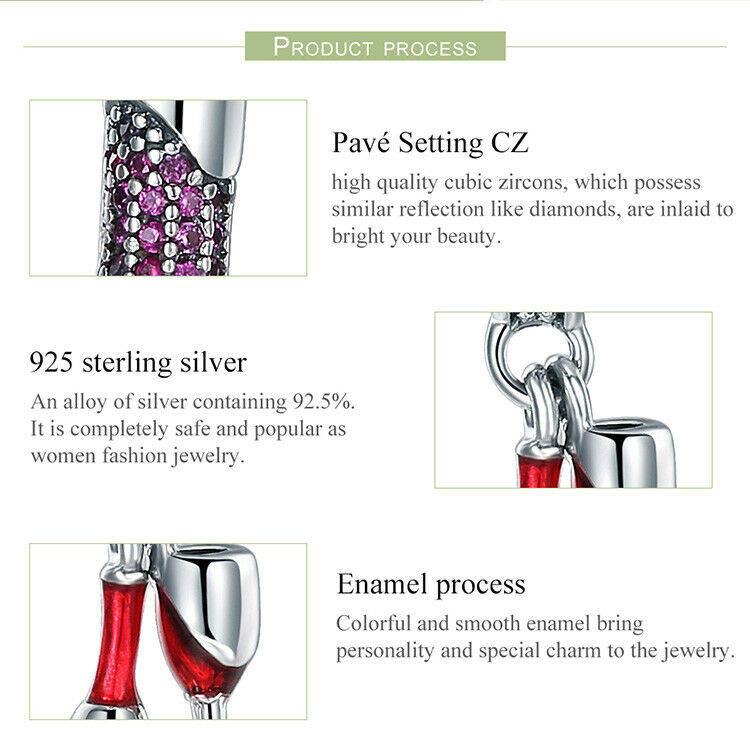 Authentic 925 Sterling Darling You Cheers Beer Charm Dangle for Wife Best Gifts
