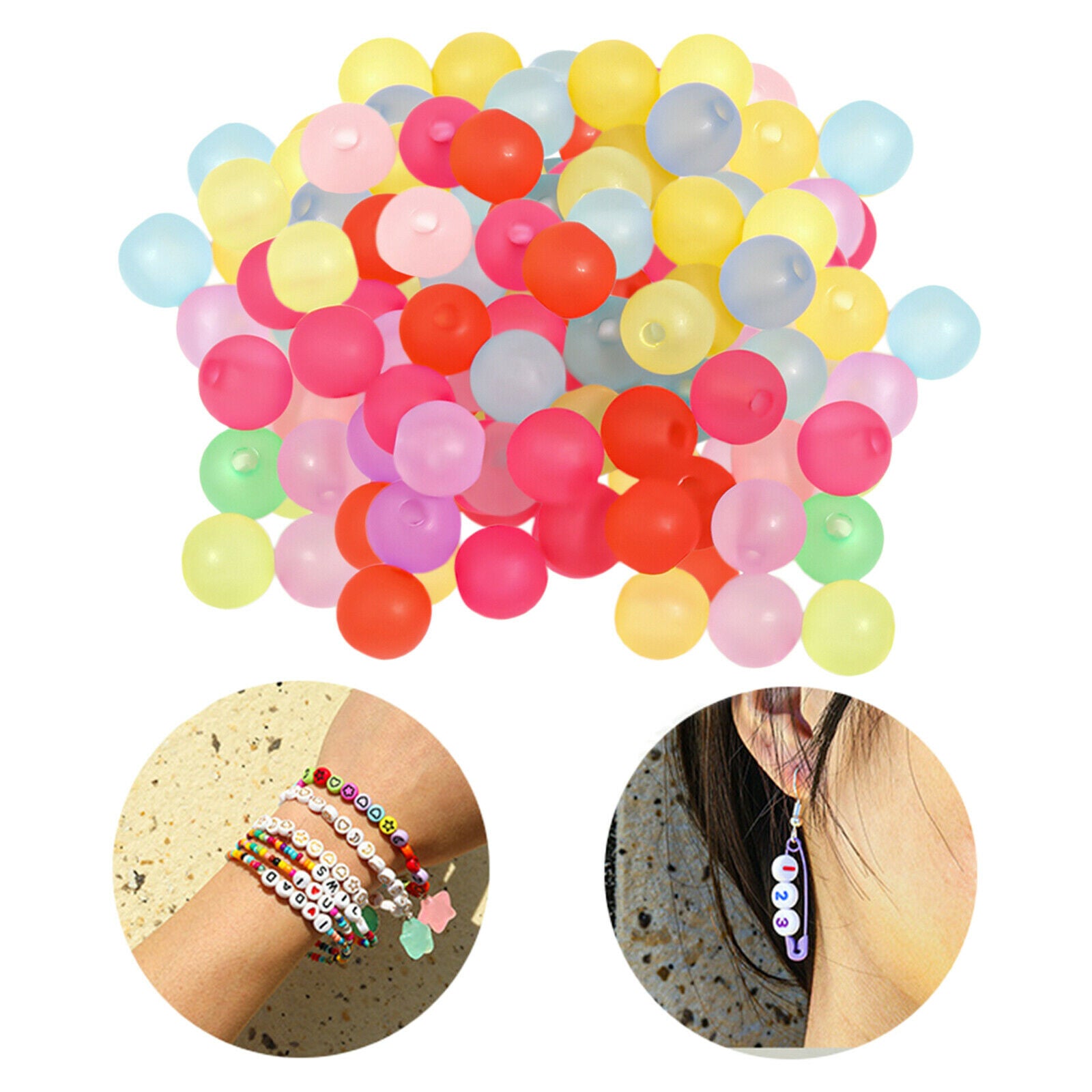 300 pieces round loose beads 8mm transparent spacer making