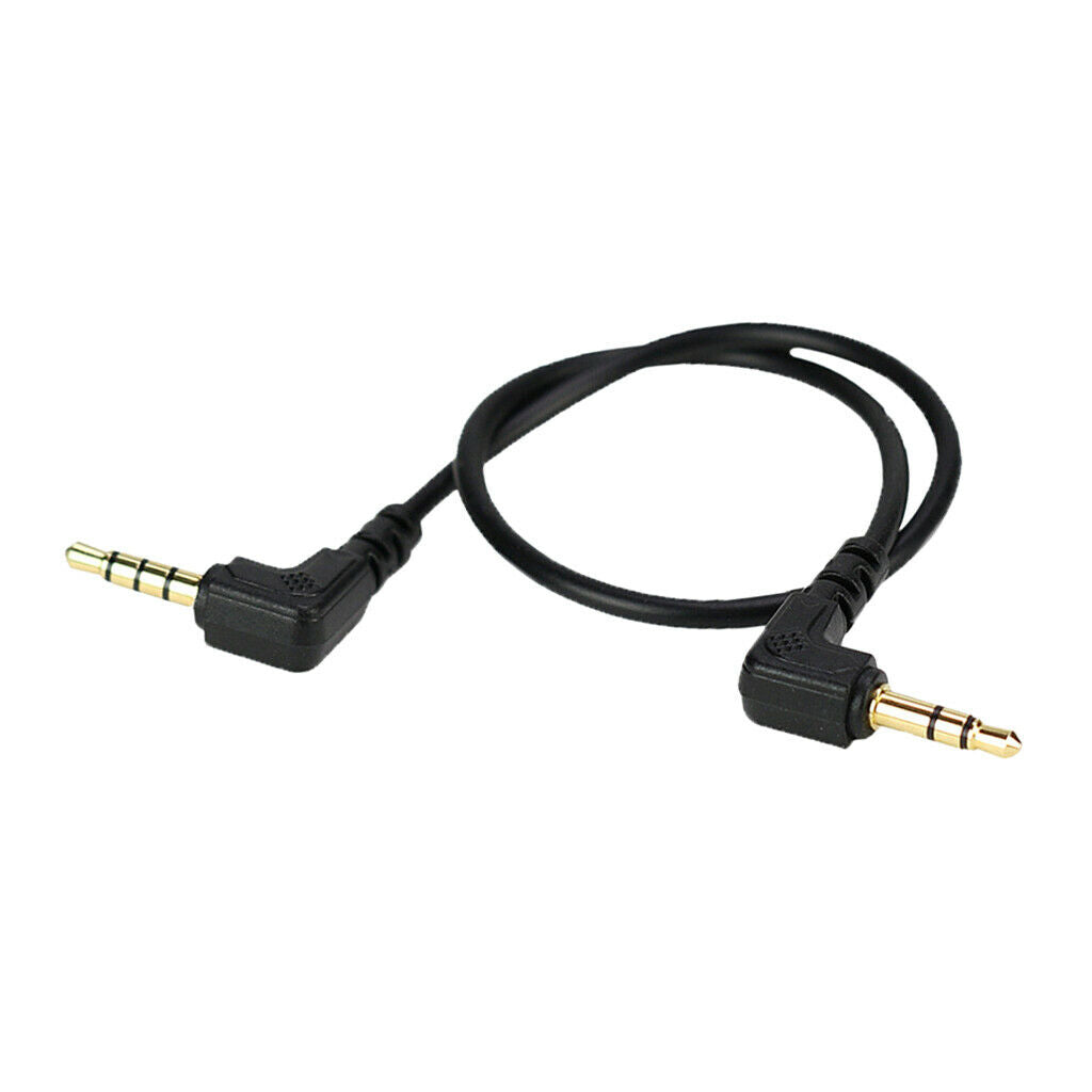3.5mm 1/8" Right-Angle Male to 3.5mm 1/8" Male TRS Stereo Audio Cable