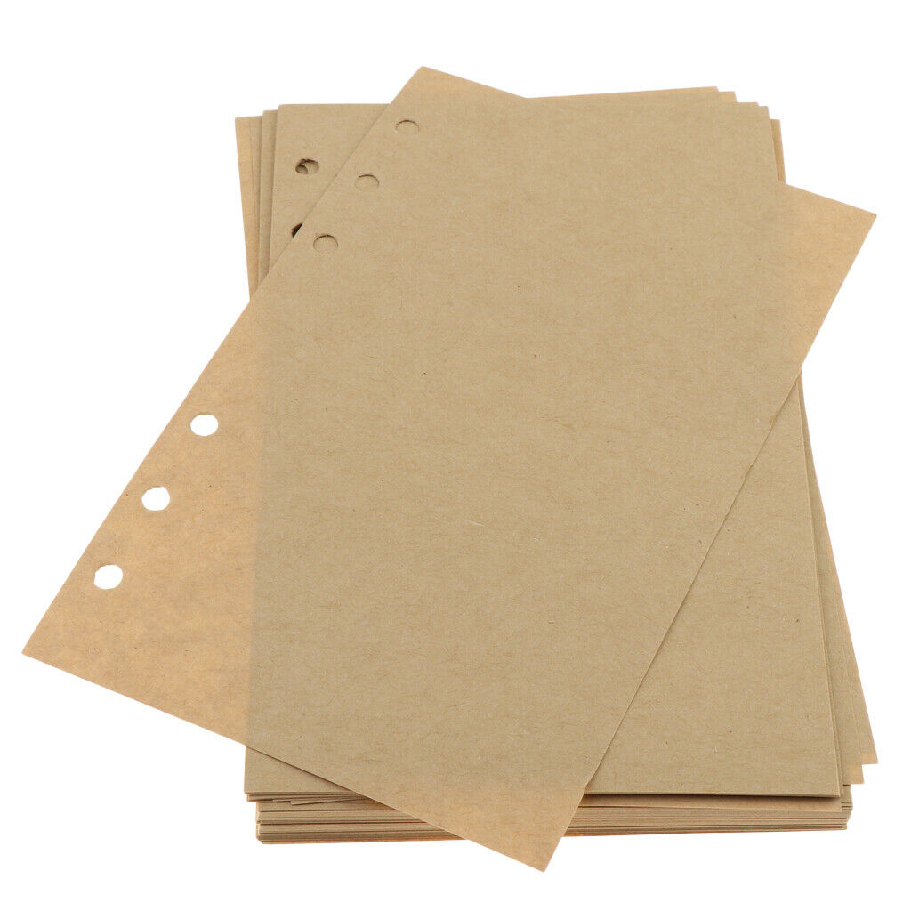 80 Sheets A6 Unlined Refill Unlined Kraft Paper Inserts Loose Leaf Refillers