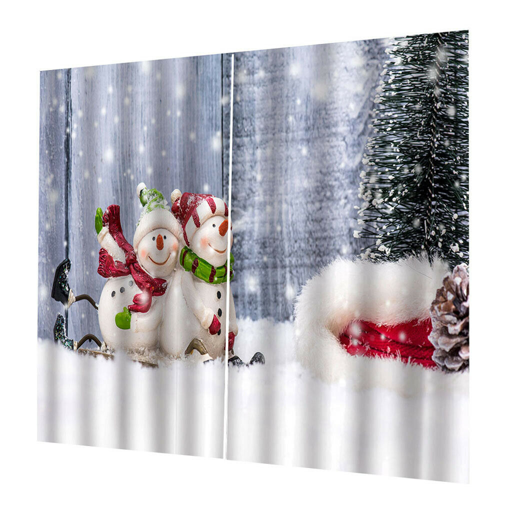 4 Panel Christmas Decorative Window Curtain for Christmas Home Kitchen