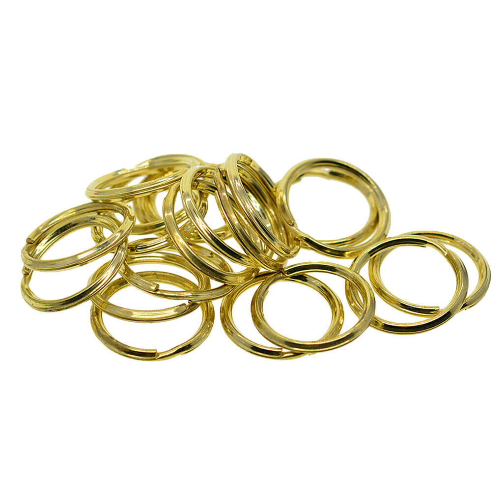 20Pcs Metal Split Ring Keys Ring Chain Holder Jewelry Clasps Hooks Bags 20mm