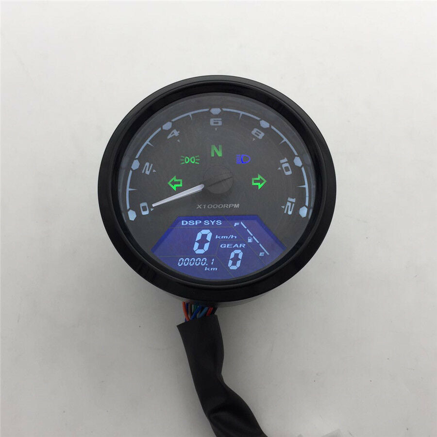 Anti-vibration Motorbike LCD Speedometer RPM 0-12000RPM ODO Fuel Level Gauge