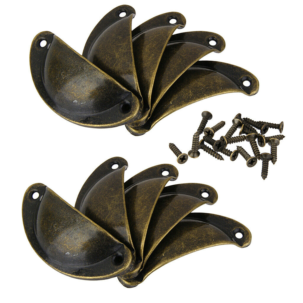 20Pcs Bronze Door Cabinet Knob Wardrobe Drawer Shell Pull Handles Pulls
