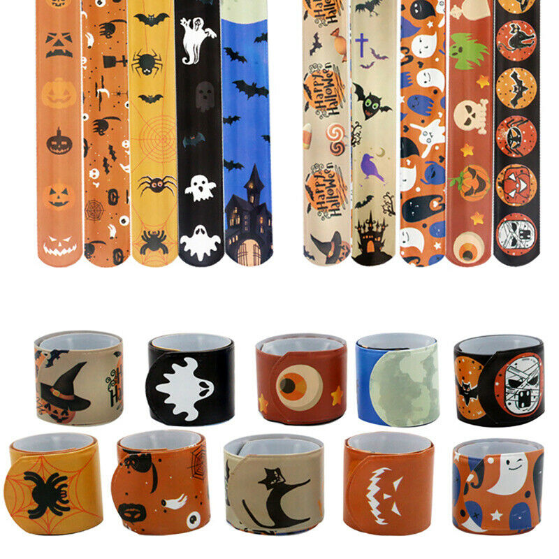 10pcs Halloween Slap Bracelets Funny Ghost Party Halloween Gifts  Party De E SJ