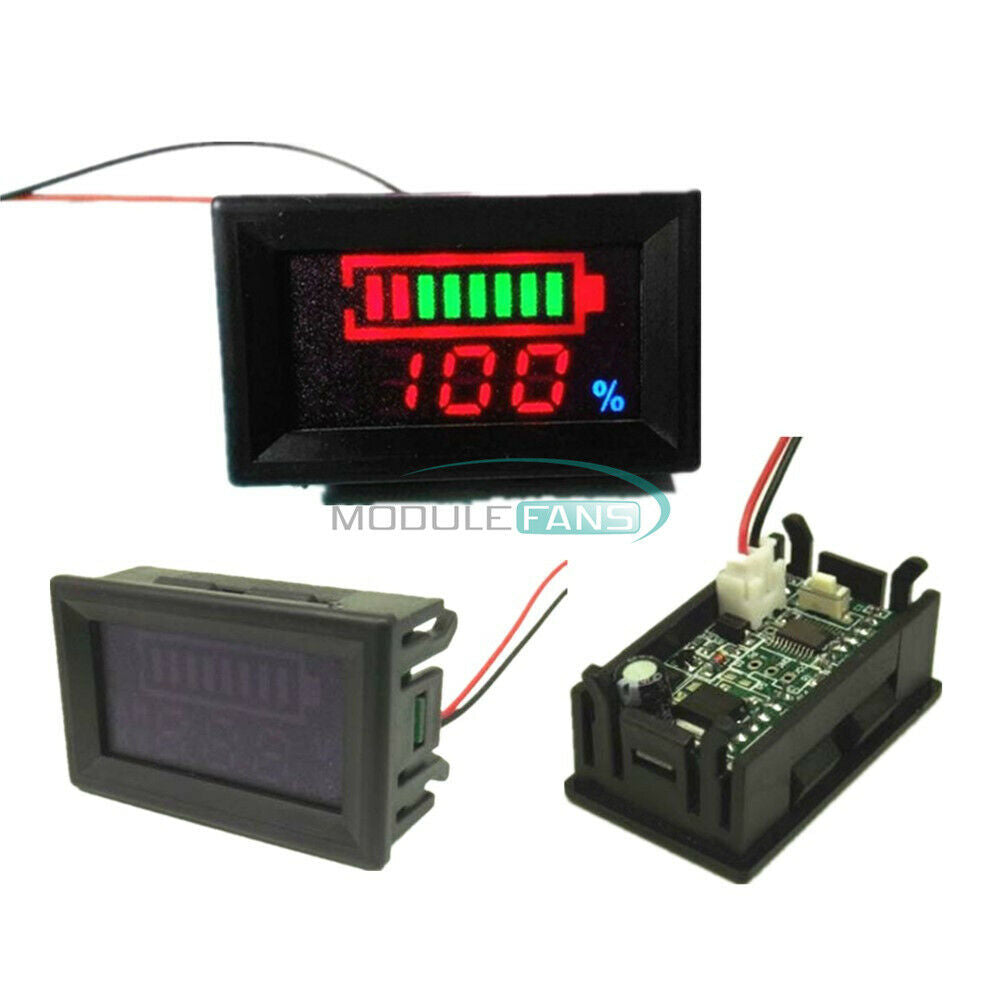 12V Lead Acid Batteries Battery Indicator Capacity LED Tester Voltmeter 5-15mA