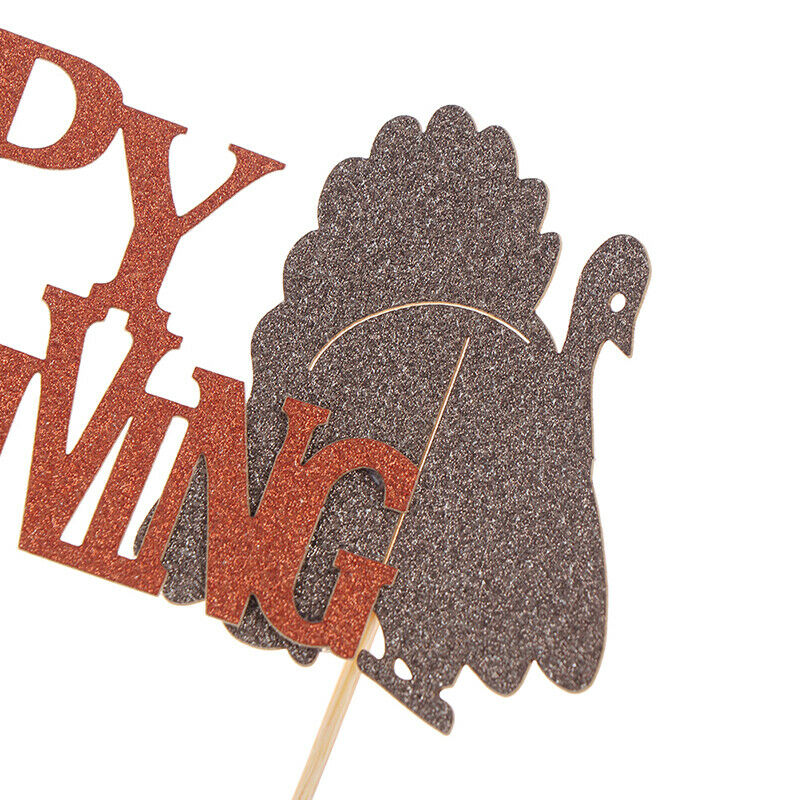 Happy Thanksgiving turkey cake card insert topper decoration party decora.l8