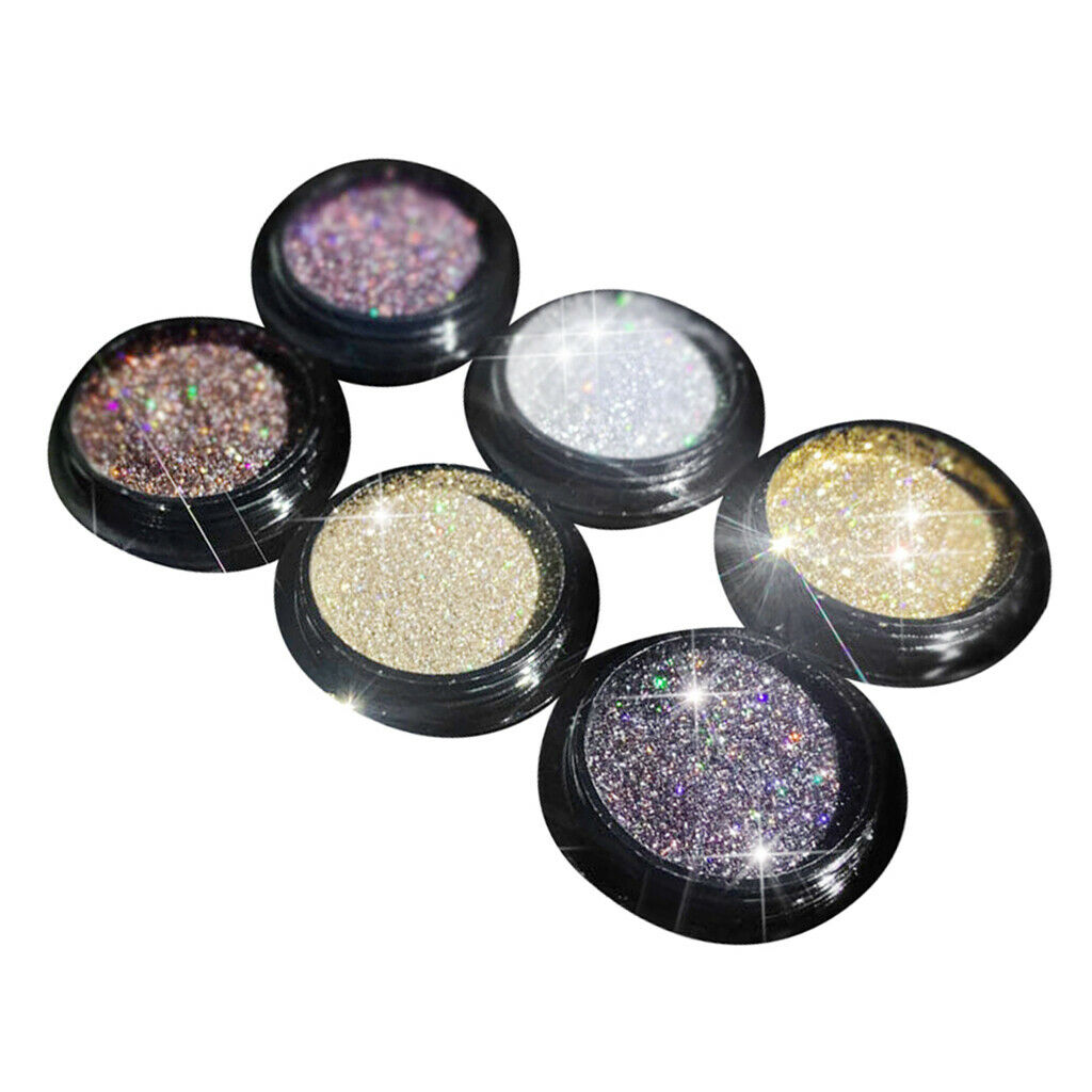6Colors Nail Art Decor Glitter Dust Powder Set For DIY Acrylic UV Gel Tips