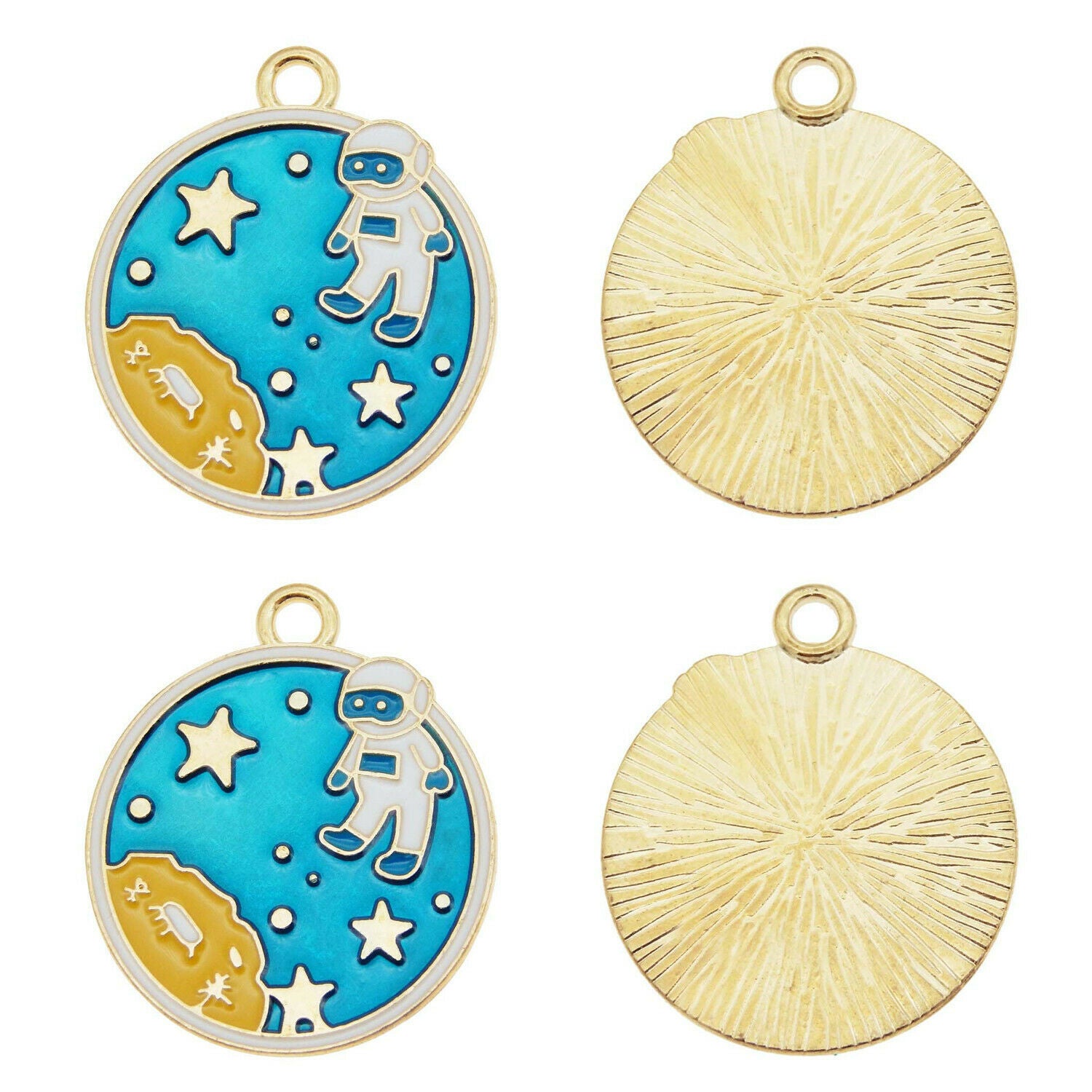 10pcs Alloy Spaceman Enamel Charm Astronaut Pendant Universe Jewelry DIY 25*29mm