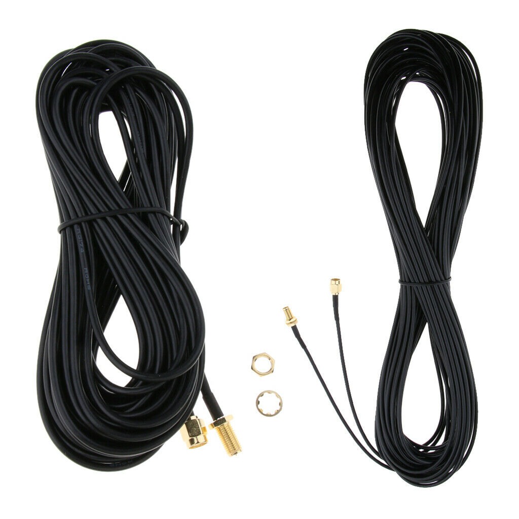 10m / 20m RP-SMA Male To Extension Cord Antenna Adapter Female Low Loss