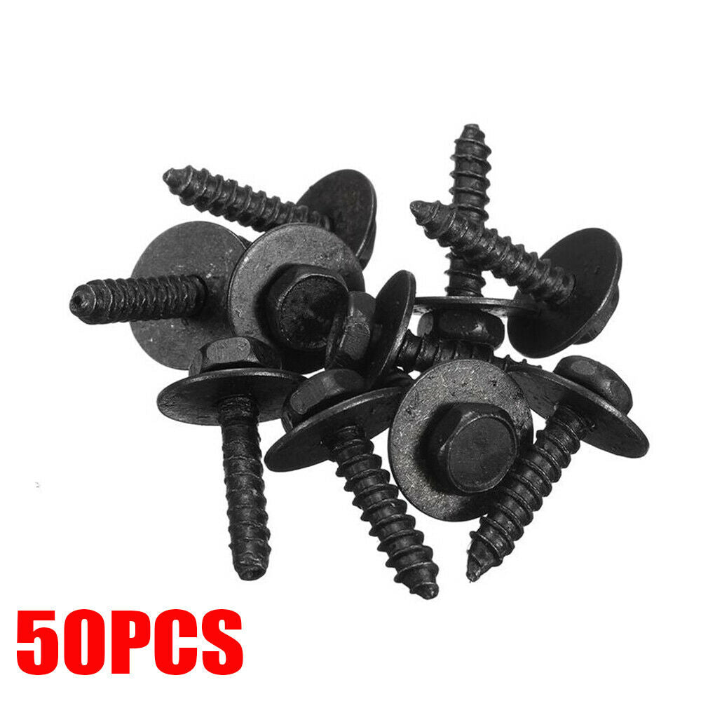 50Pcs Metal Car SUV Screws Retainer Clips 8mm Hex (5-21.5mm) Repair Accessories