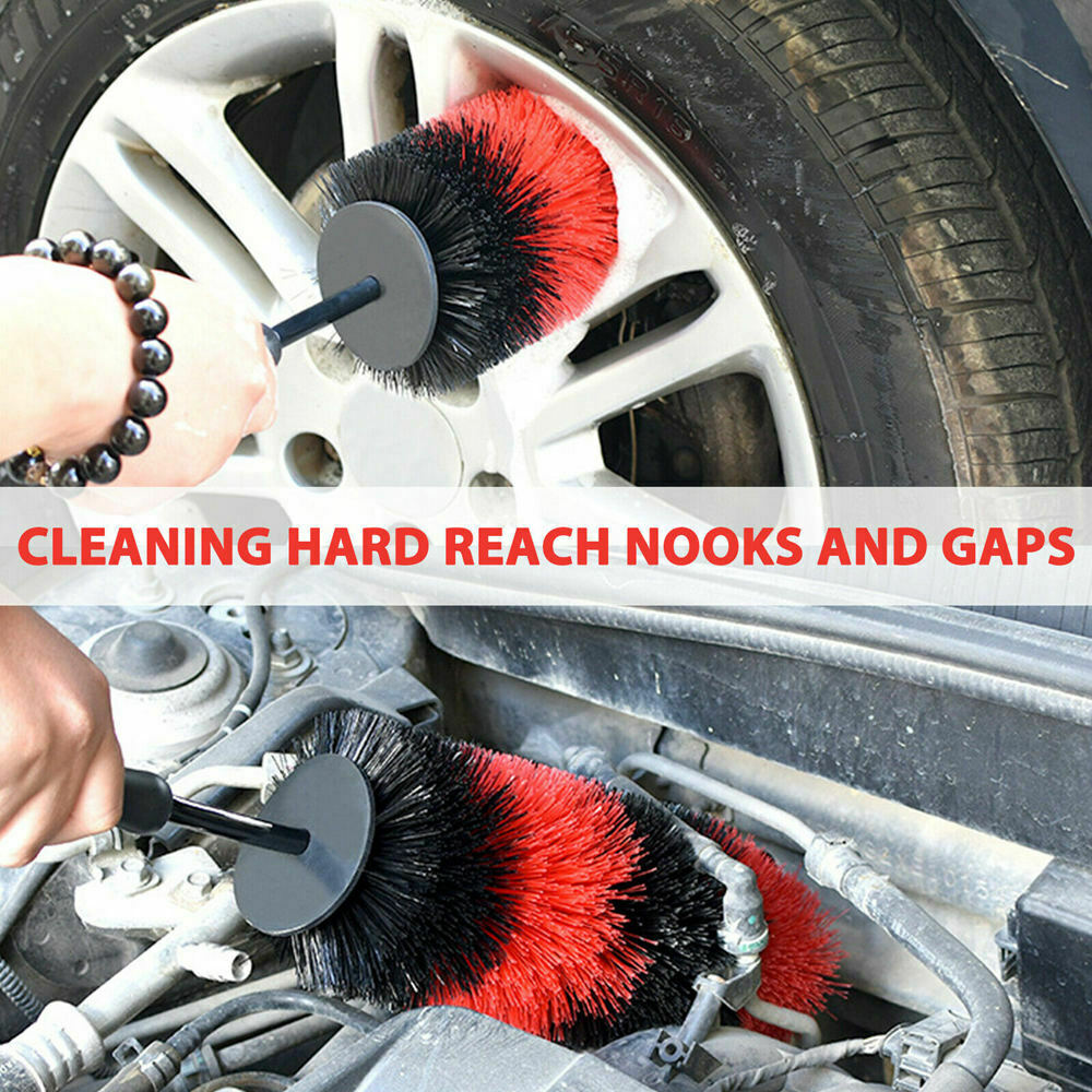 Car Brush Wheel  Rims Tire Seat Engine Wash Cleaning Kit Auto Detailing Tool 17"
