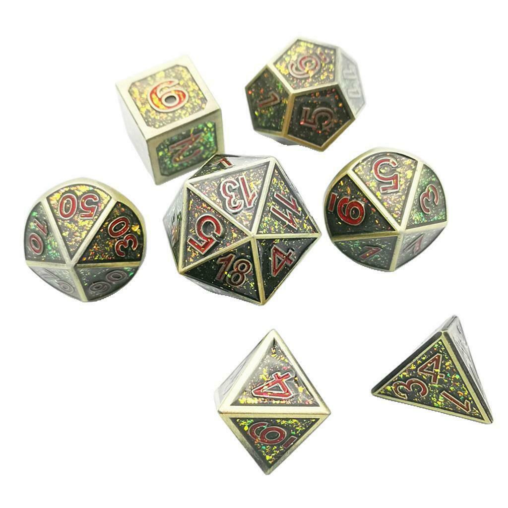 7/set Metal Multi-sided Digital Dice Set for MTG DND RPG Party Board Game #3