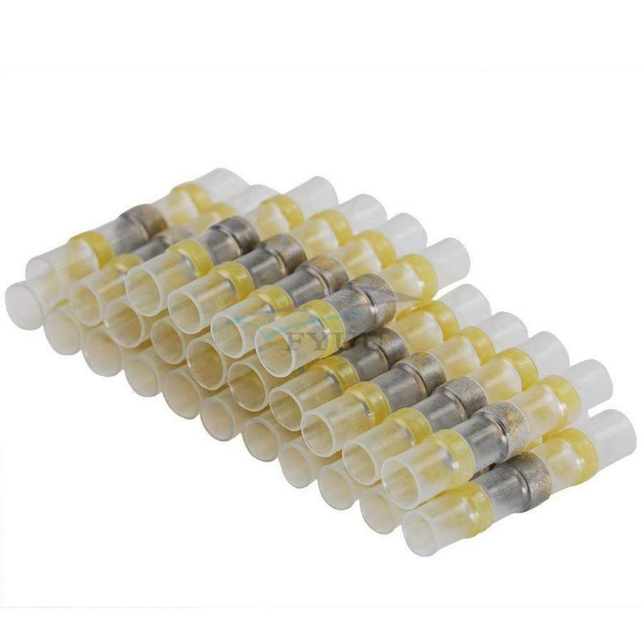 100× Tinned Copper Waterproof 12-10AW Automobile Shrink Tube Terminal Connectors